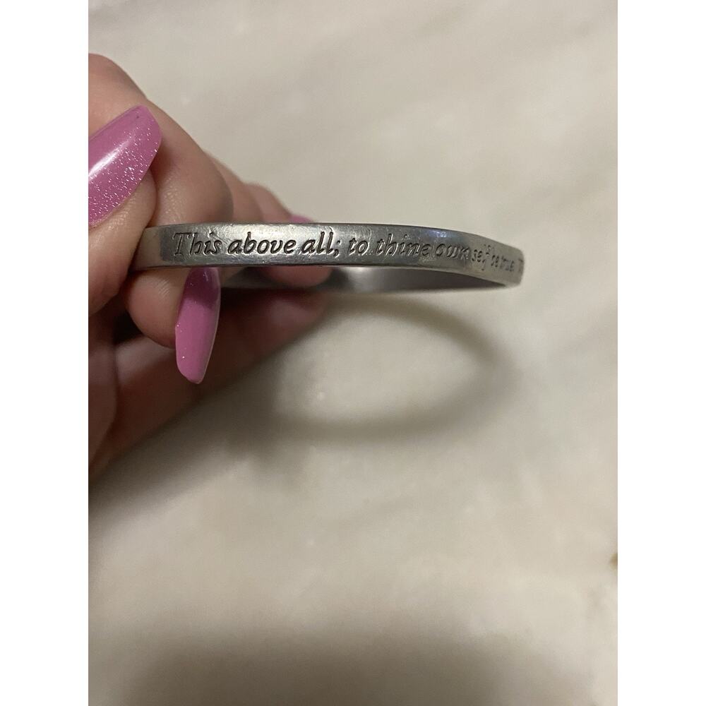 to thine own self be true shakespeare bracelet pewter camco assymetrical